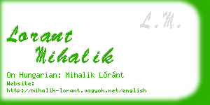 lorant mihalik business card